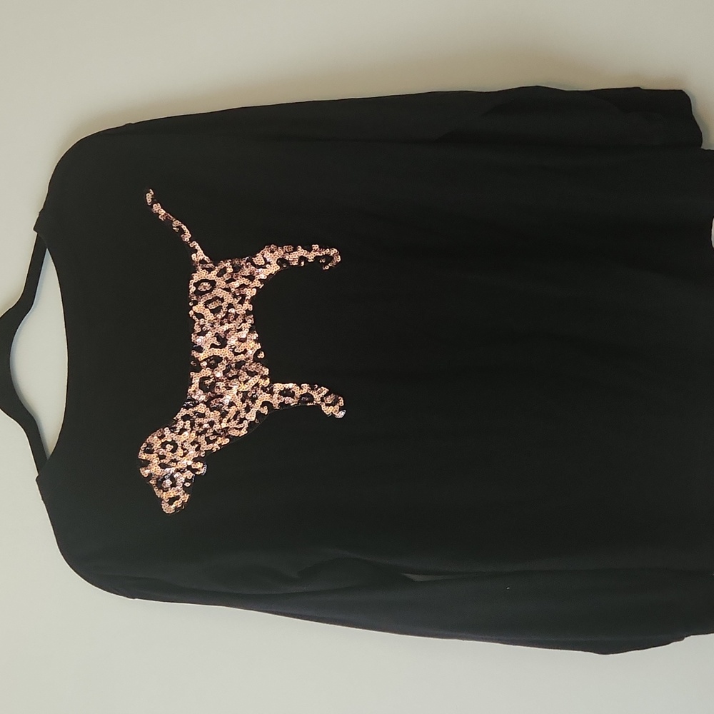 PINK Leopard Sequin Dog Long Sleeve
